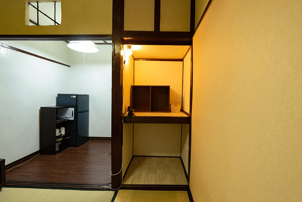 You can use the closet as a desk as well. There is a lamp, bookshelf, and multiple wall outlets.